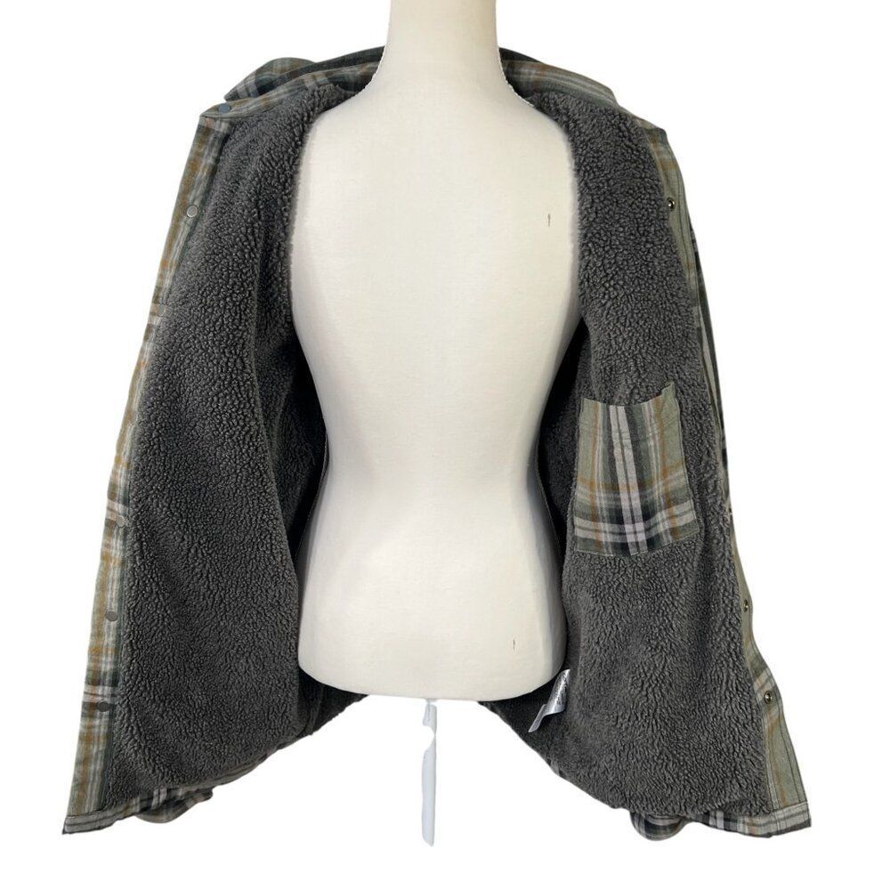 Carhartt Men's Relaxed Fit Plaid Flannel Shirt Sherpa Lined Shirt Jacket Size S - Picture 7 of 10